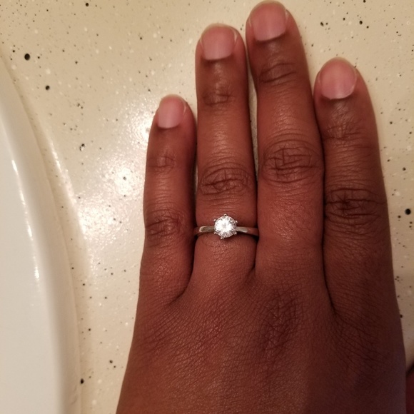 .925 Stamped CZ Solitaire Ring - Picture 4 of 8